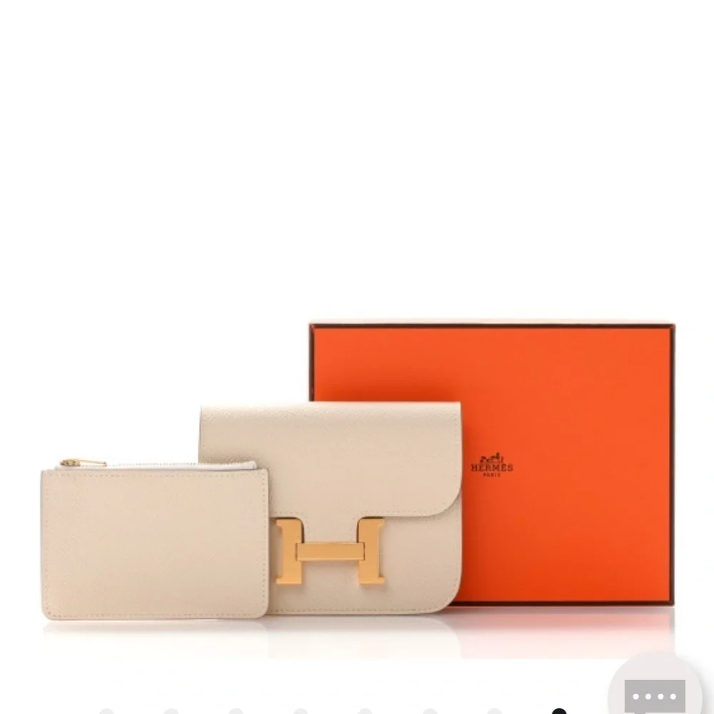 Hermès Epsom (CRAIE) Constance Cream&Gold crossbody/Clutch /Wallet